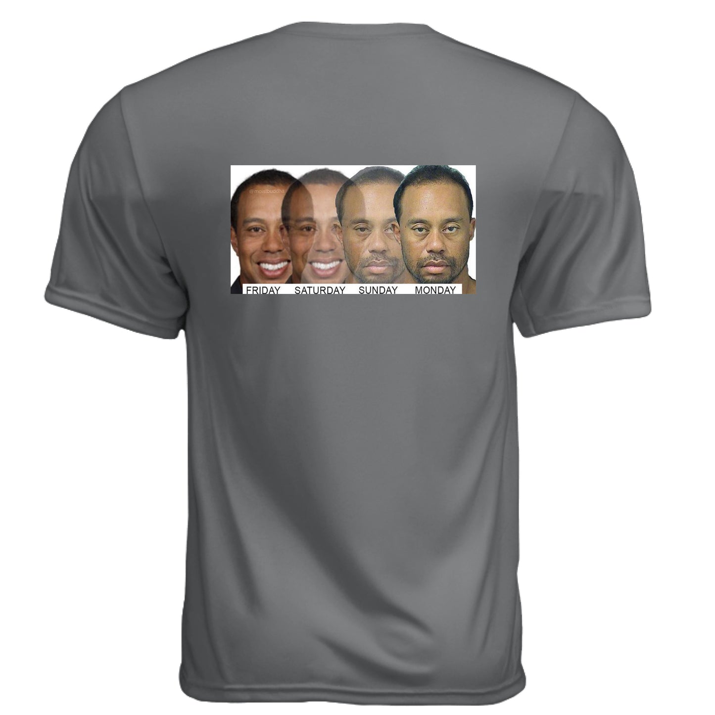 Meme Tiger Funny Golf Shirt – Moisture-Wicking Tee back design from Clubbage