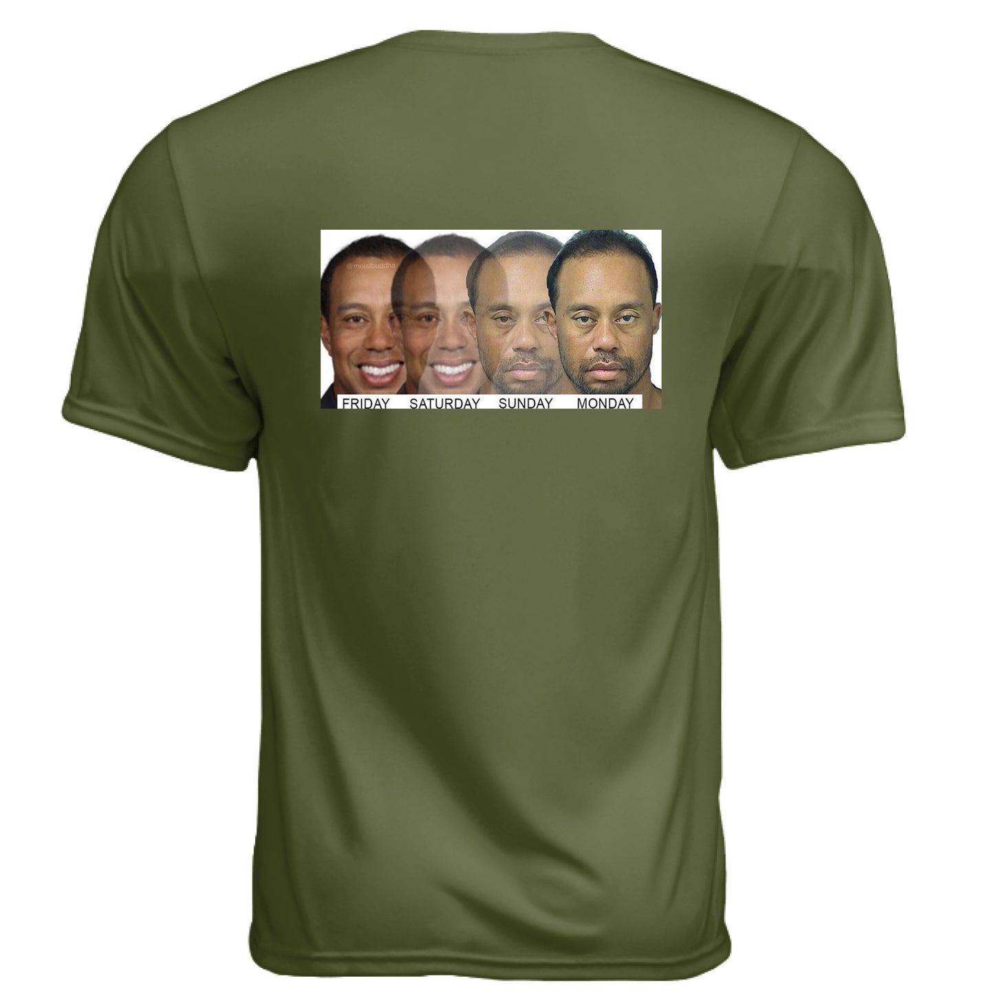 Meme Tiger Funny Golf Shirt – Moisture-Wicking Tee back design from Clubbage