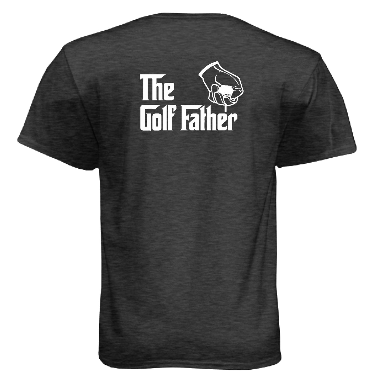 The Golf Father Golf Gift for Dad – Soft Tri-Blend Tee back design from Clubbage