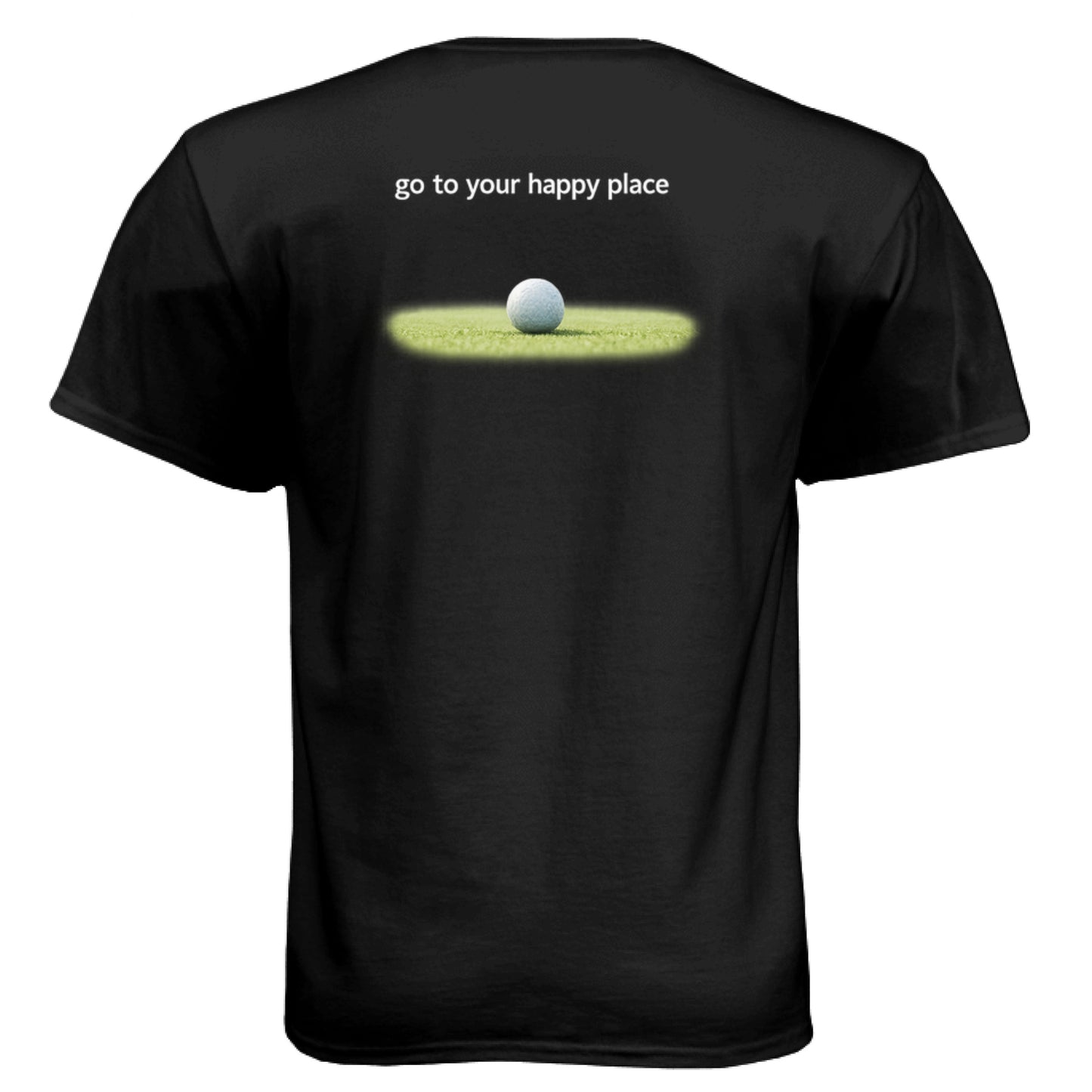 To Your Happy Place Funny Golf Shirt – Soft Tri-Blend Tee back design from Clubbage