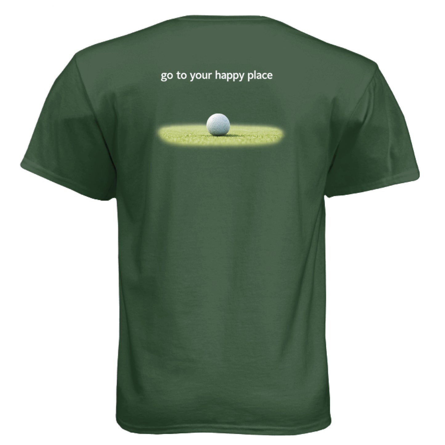 To Your Happy Place Funny Golf Shirt – Soft Tri-Blend Tee back design from Clubbage