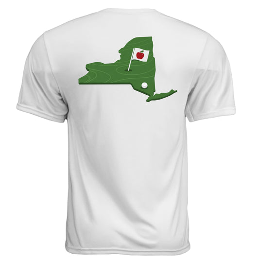 Your State Pride – New York Golf Shirt – Moisture-Wicking Tee back design, New York state pride golf shirt from Clubbage