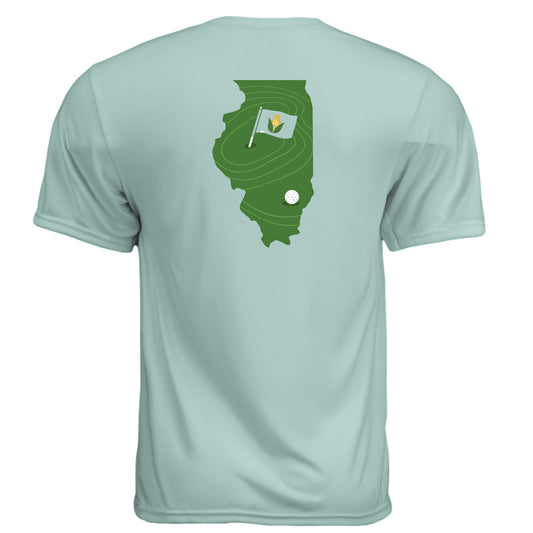 Your State Pride – Illinois Golf Shirt – Moisture-Wicking Tee back design, Illinois state pride golf shirt from Clubbage