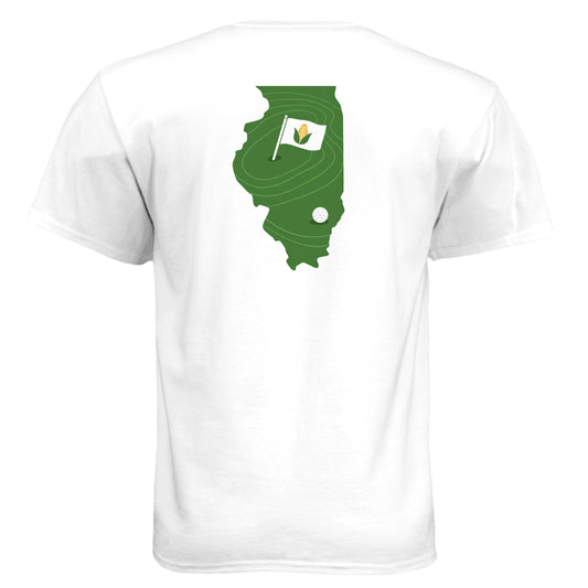 Your State Pride – Illinois Golf Shirt – Soft Tri-Blend Tee back design, Illinois state pride golf shirt from Clubbage