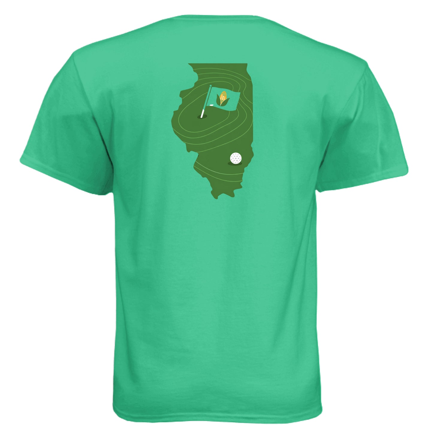 Your State Pride – Illinois Golf Shirt – Soft Tri-Blend Tee back design, Illinois state pride golf shirt from Clubbage