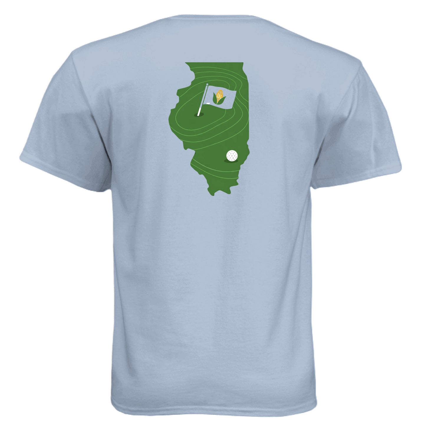 Your State Pride – Illinois Golf Shirt – Soft Tri-Blend Tee back design, Illinois state pride golf shirt from Clubbage