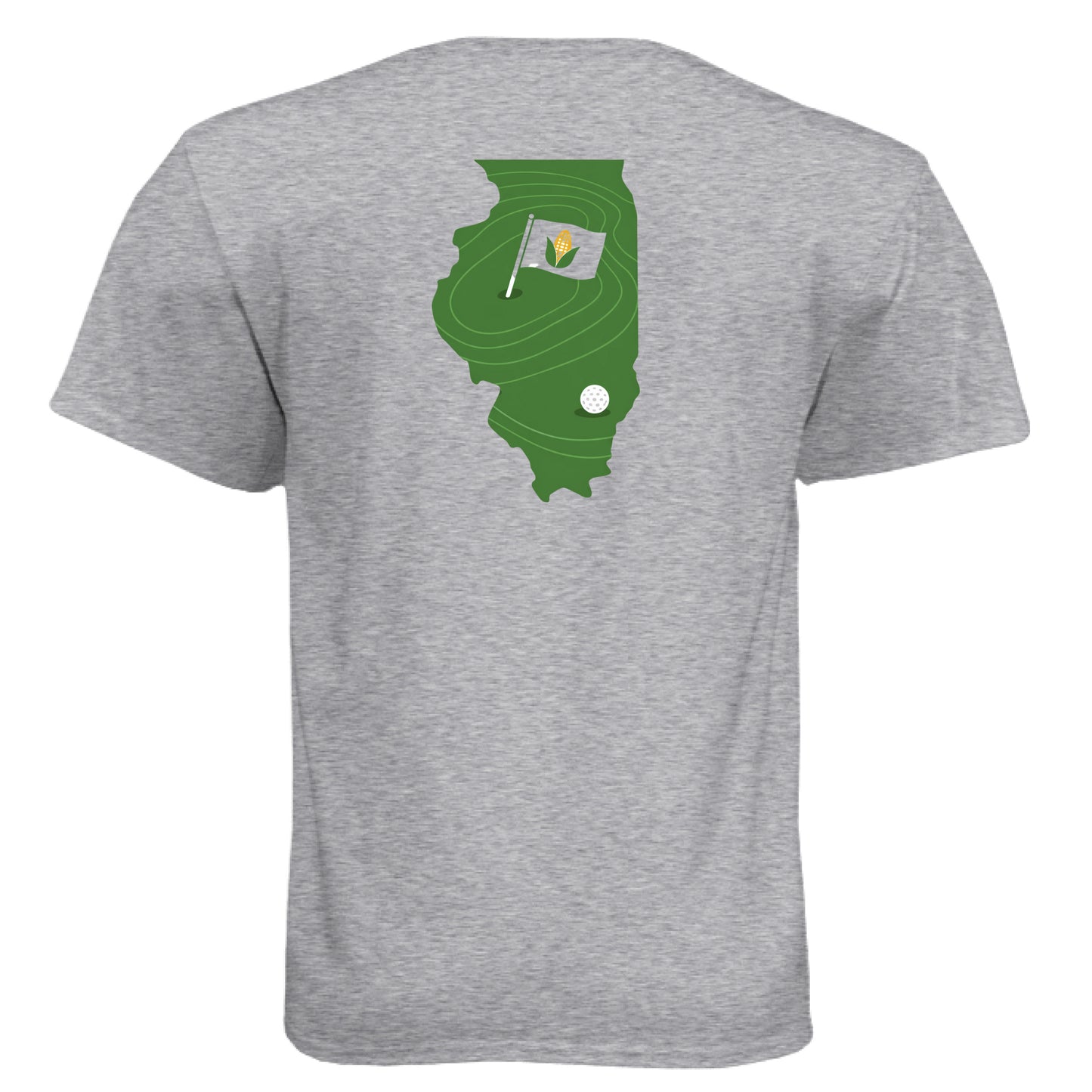 Your State Pride – Illinois Golf Shirt – Soft Tri-Blend Tee back design, Illinois state pride golf shirt from Clubbage