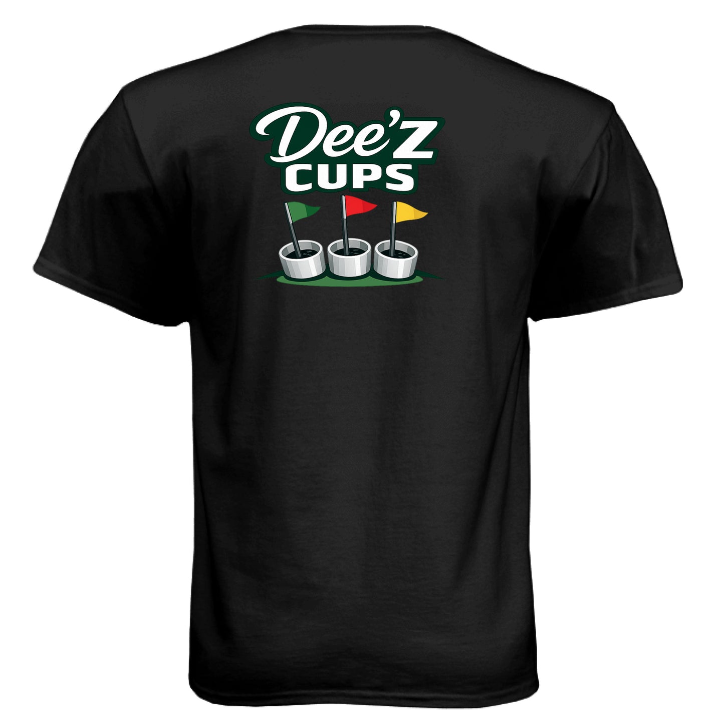 Deez Cups Mature Golf Humor Shirt – Soft Tri-Blend Tee back design from Clubbage