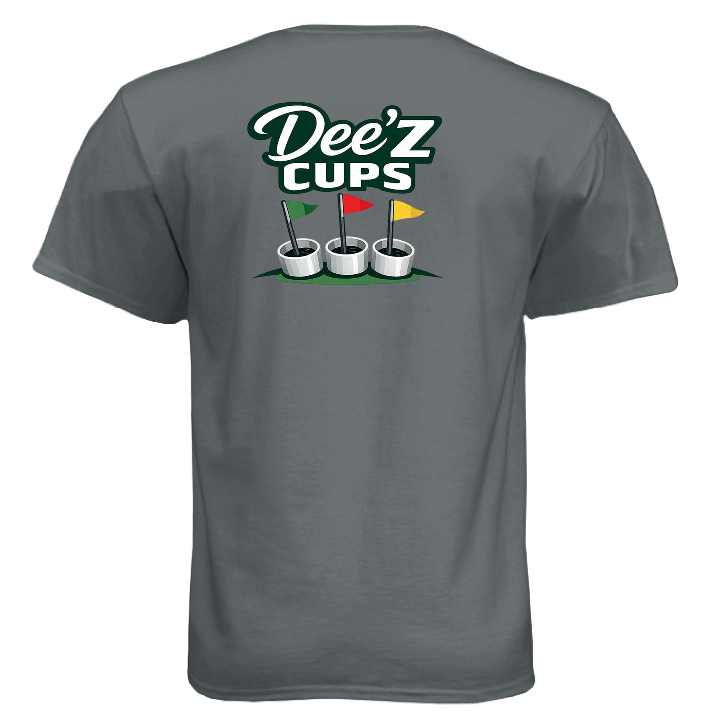 Deez Cups Mature Golf Humor Shirt – Soft Tri-Blend Tee back design from Clubbage