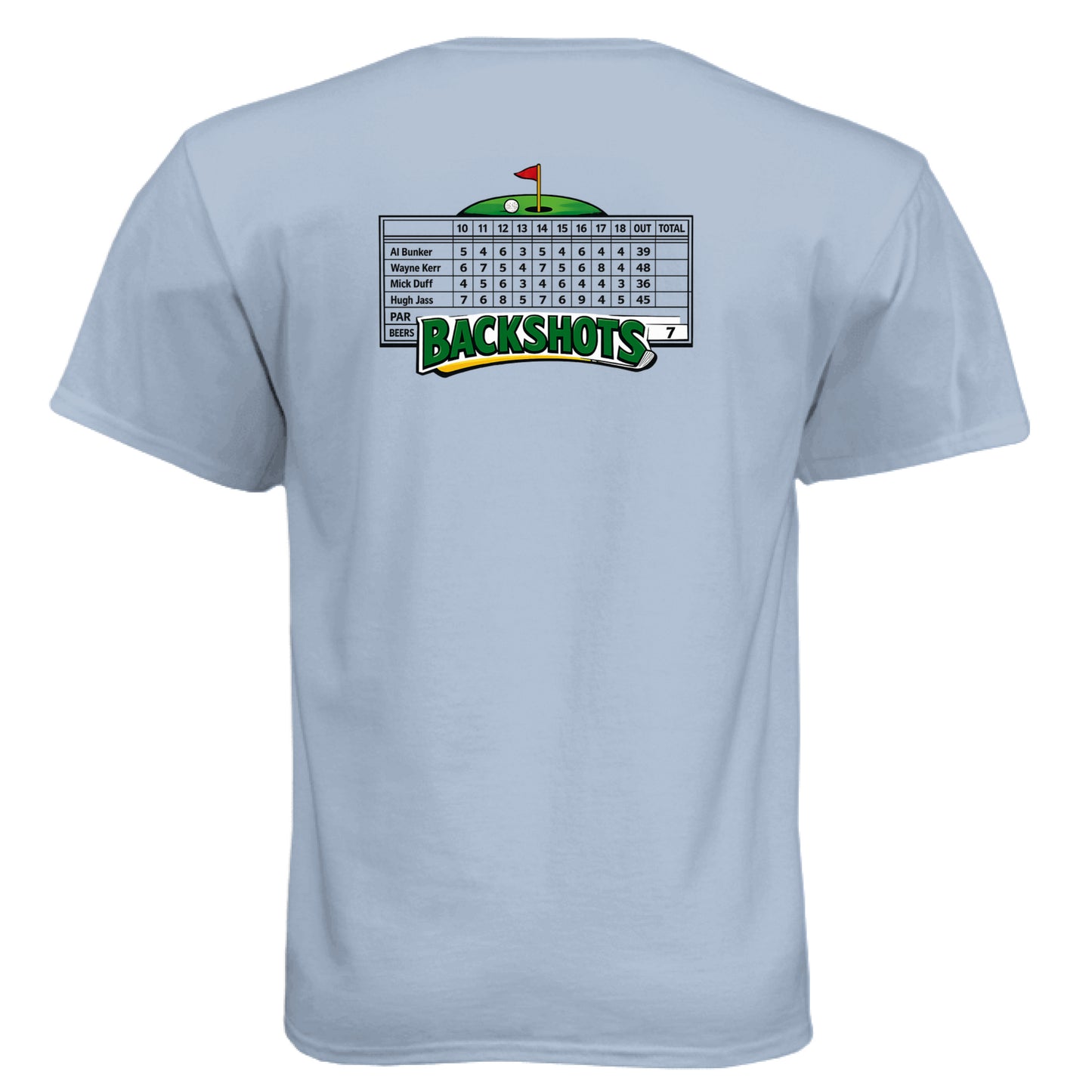 Backshots Golf Graphic Tee – Soft Tri-Blend Tee back design from Clubbage