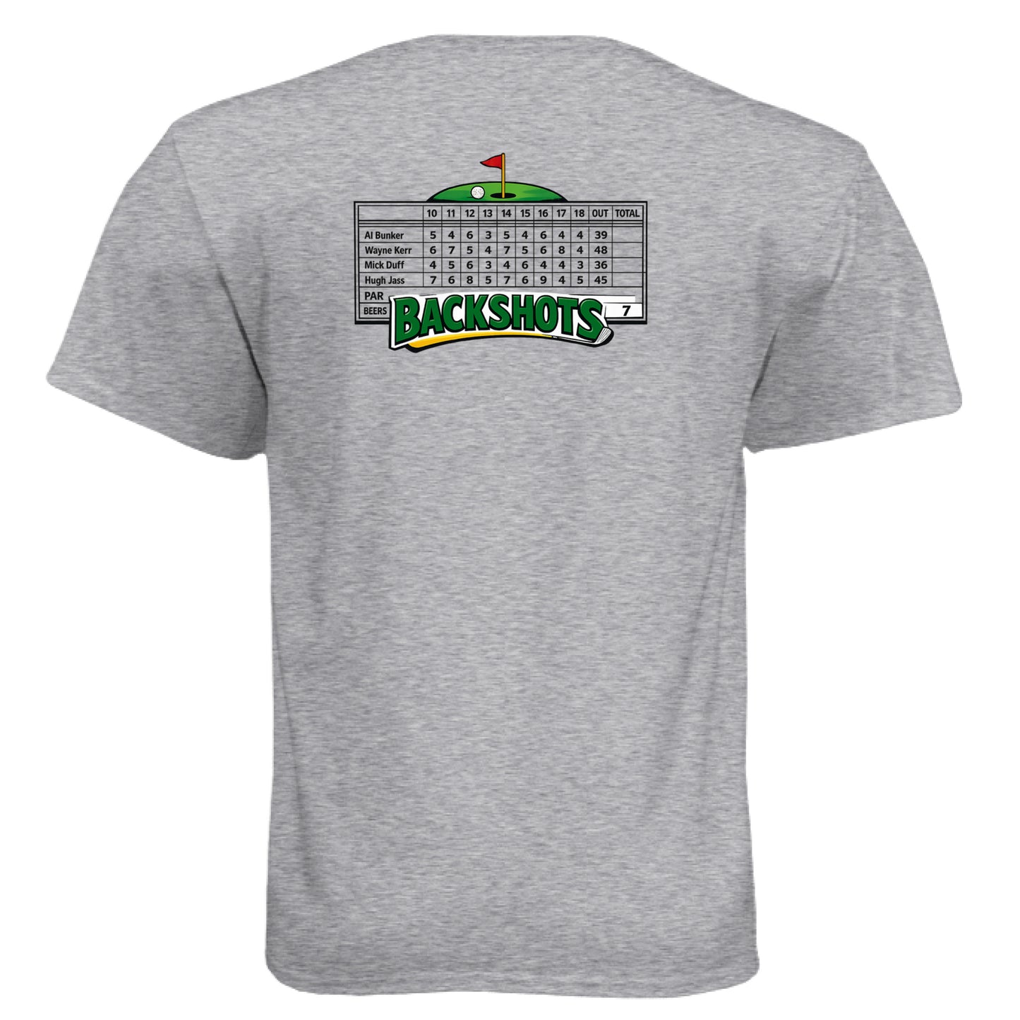 Backshots Golf Graphic Tee – Soft Tri-Blend Tee back design from Clubbage