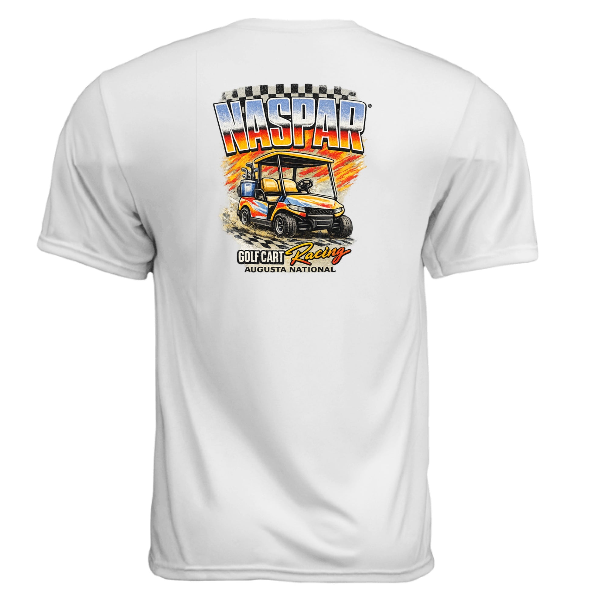 Golf Cart Racing Golf Graphic Tee – Moisture-Wicking Tee back design from Clubbage