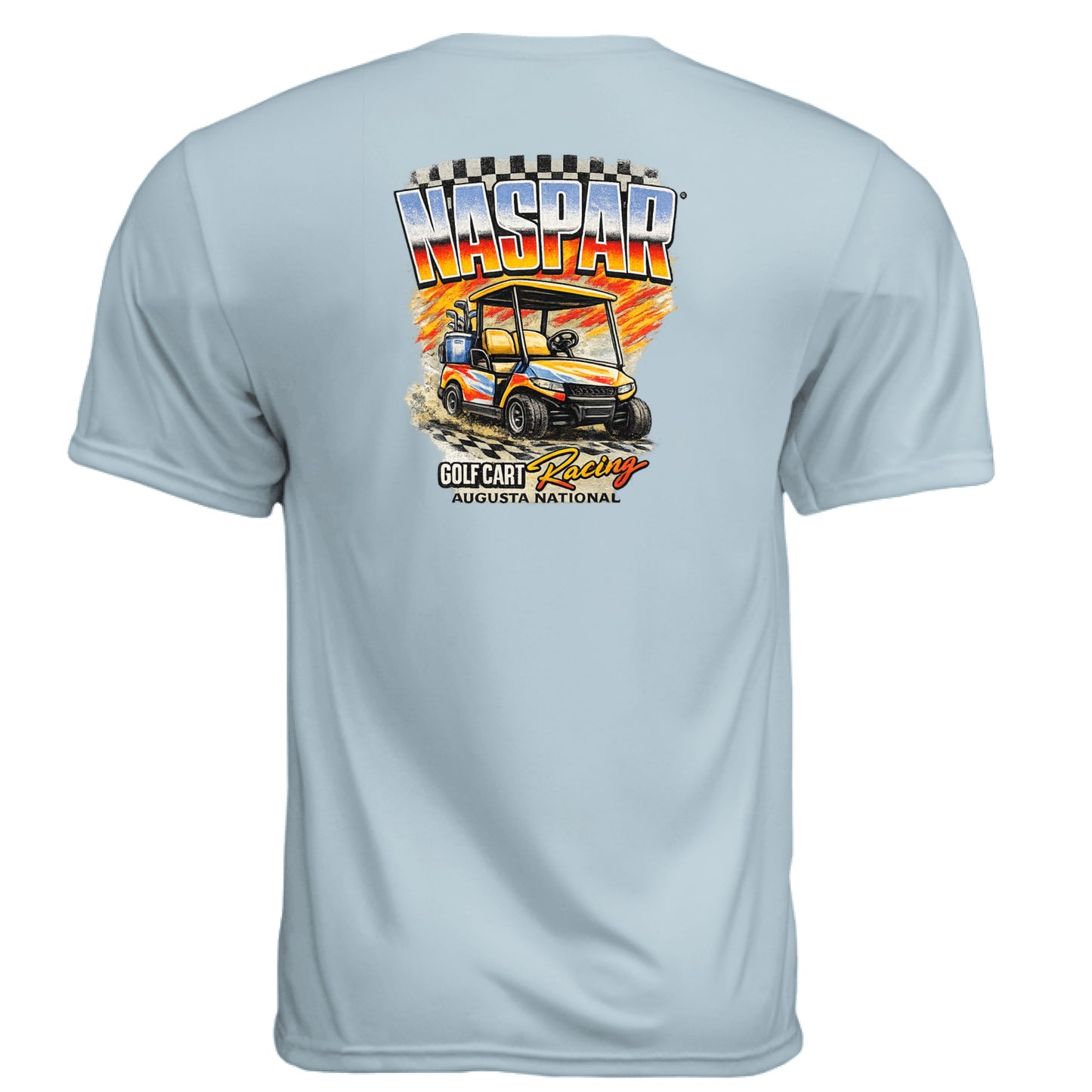 Golf Cart Racing Golf Graphic Tee – Moisture-Wicking Tee back design from Clubbage