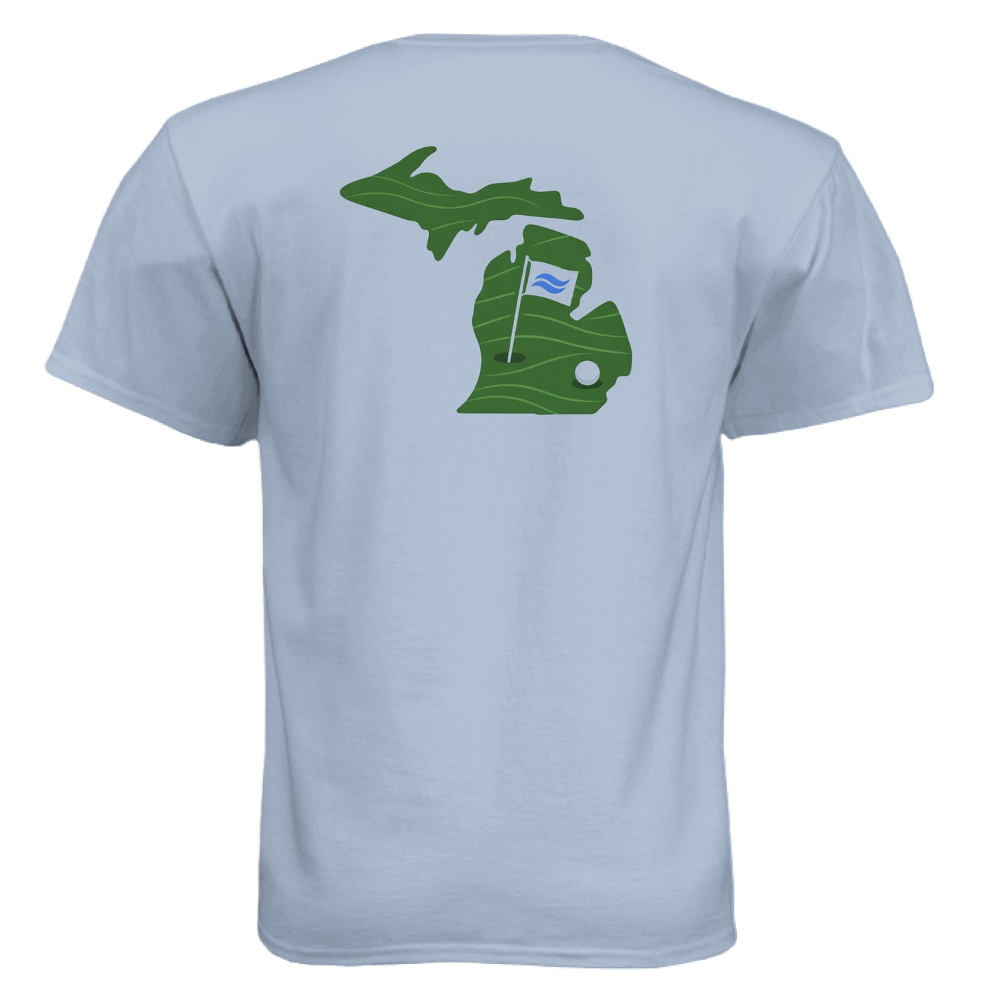 Your State Pride – Michigan Golf Shirt – Soft Tri-Blend Tee back design, Michigan state pride golf shirt from Clubbage