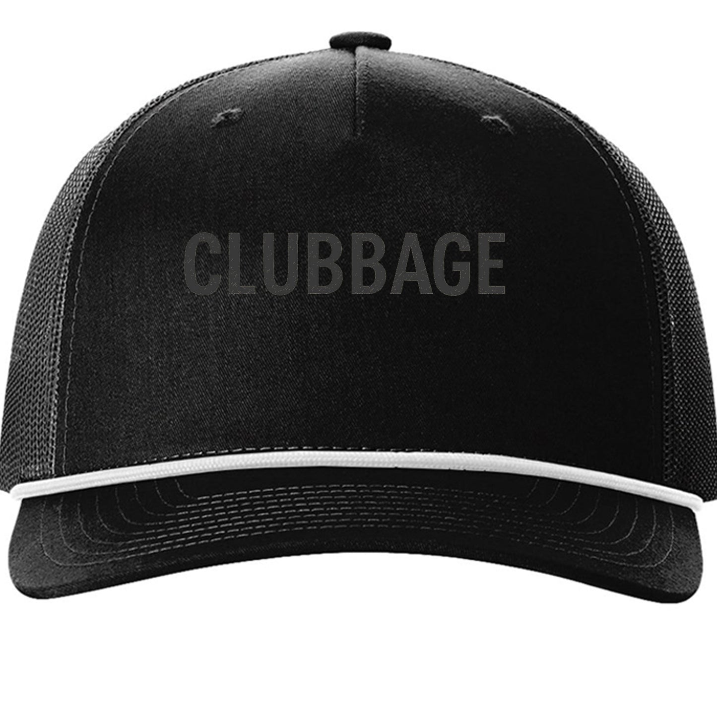 Your Clubbage Merch – Clubbage Rope Cap Golf Hat front view from Clubbage