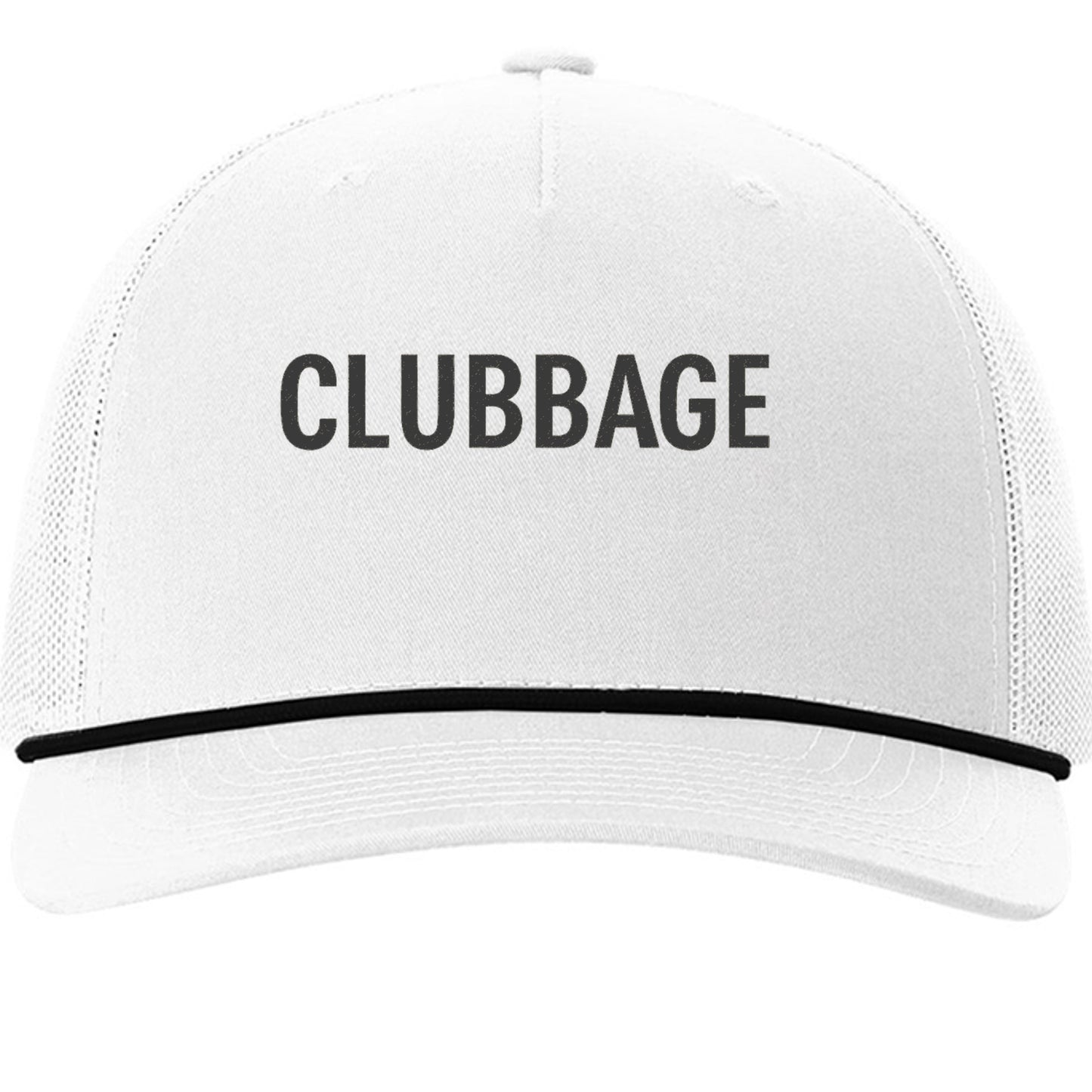 Your Clubbage Merch – Clubbage Rope Cap Golf Hat front view from Clubbage