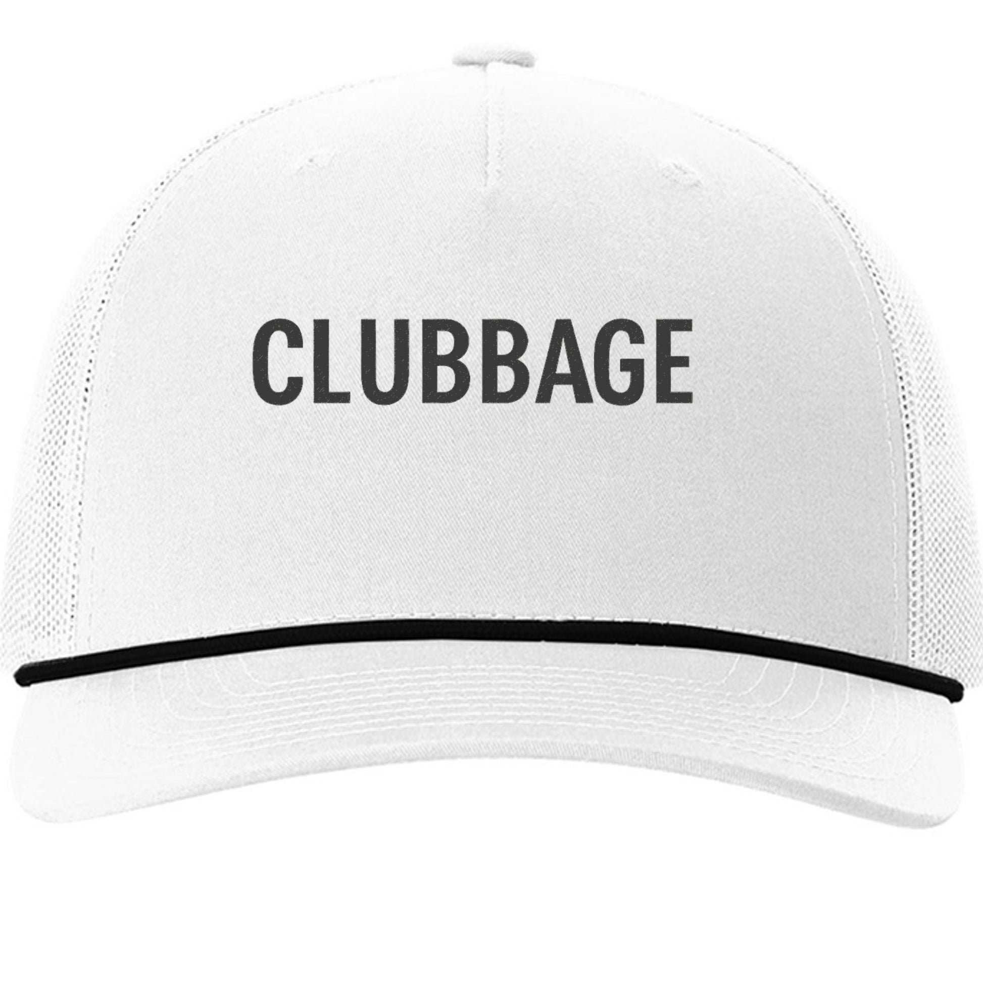 Your Clubbage Merch – Clubbage Rope Cap Golf Hat front view from Clubbage