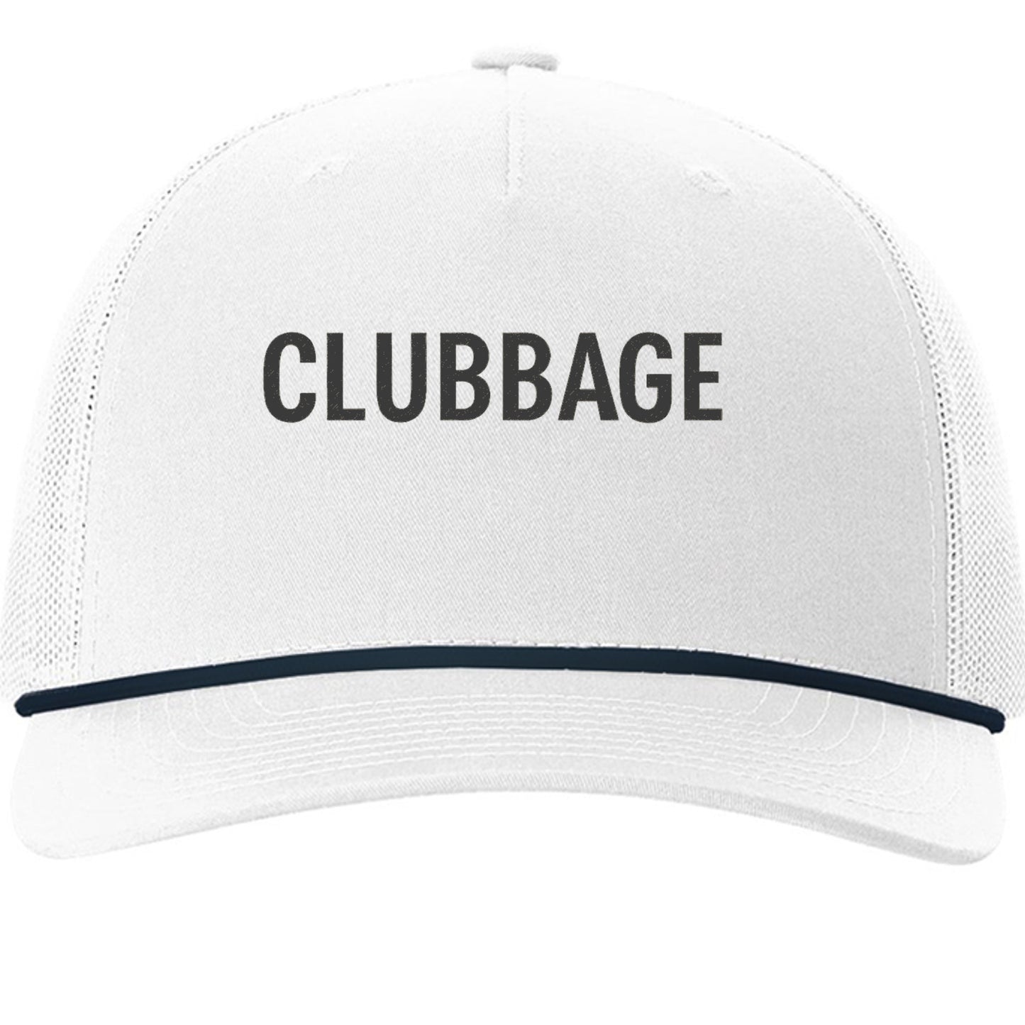Your Clubbage Merch – Clubbage Rope Cap Golf Hat front view from Clubbage
