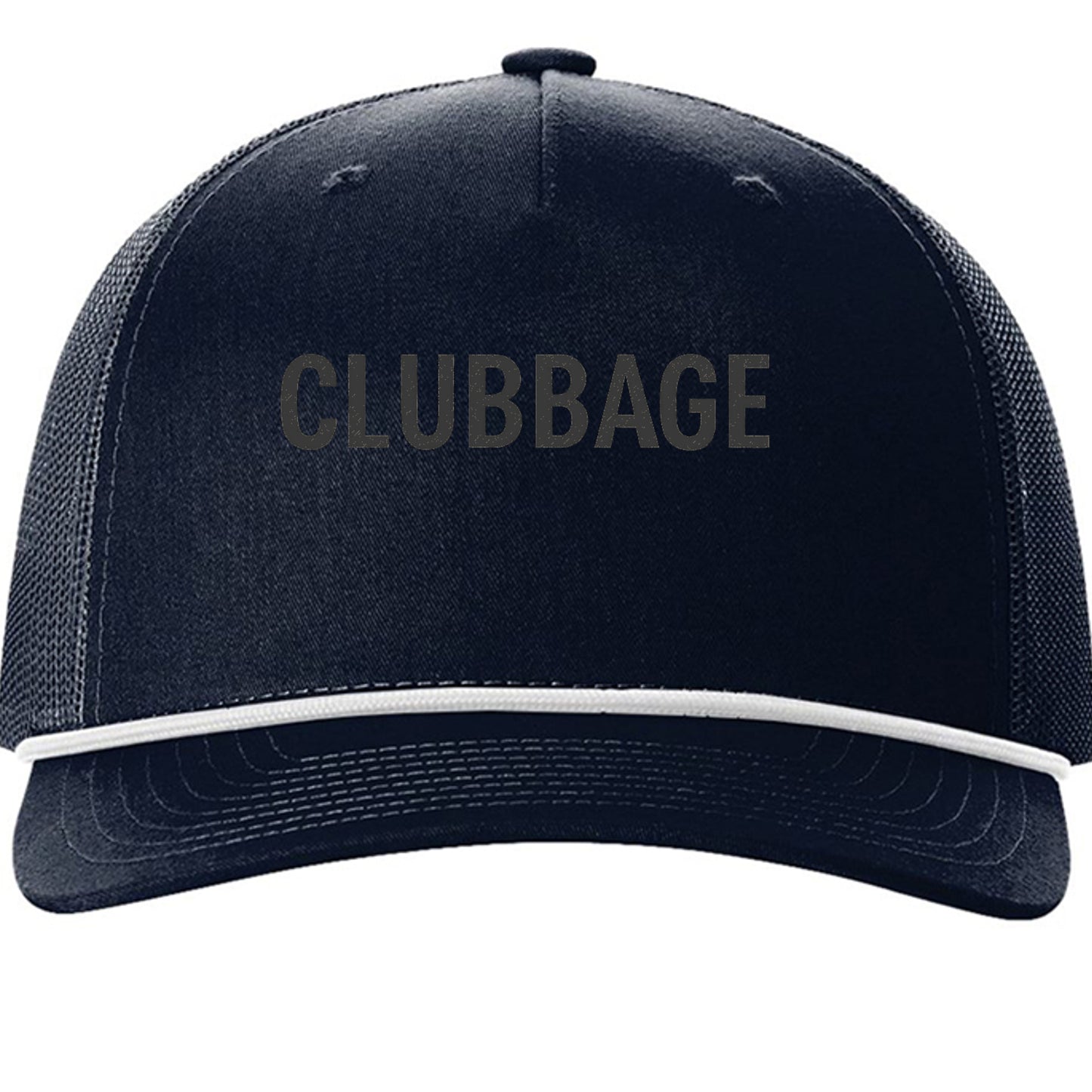 Your Clubbage Merch – Clubbage Rope Cap Golf Hat front view from Clubbage