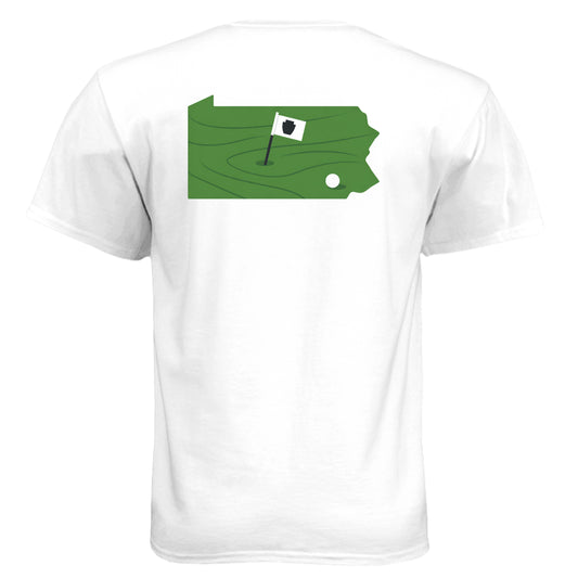 Your State Pride – Pennsylvania Golf Shirt – Soft Tri-Blend Tee back design, Pennsylvania state pride golf shirt from Clubbage