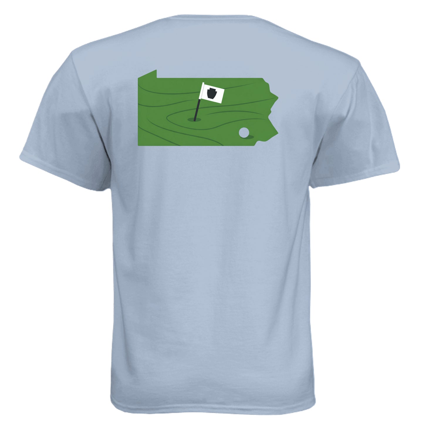 Your State Pride – Pennsylvania Golf Shirt – Soft Tri-Blend Tee back design, Pennsylvania state pride golf shirt from Clubbage