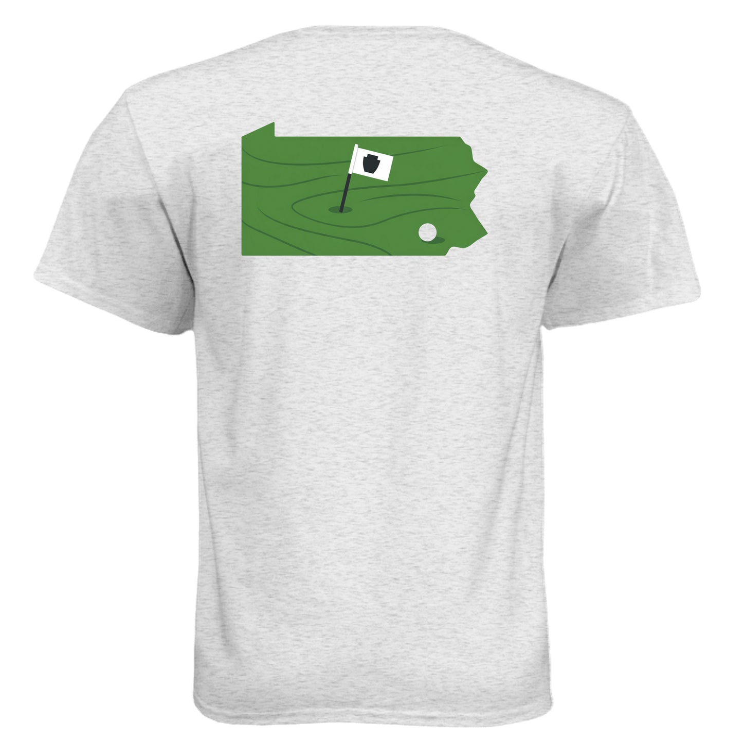 Your State Pride – Pennsylvania Golf Shirt – Soft Tri-Blend Tee back design, Pennsylvania state pride golf shirt from Clubbage