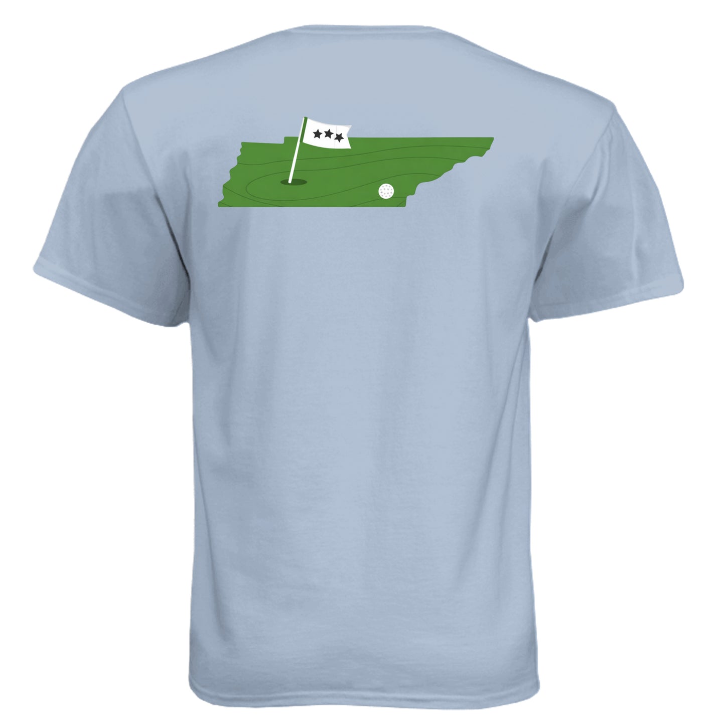 Your State Pride – Tennessee Golf Shirt – Soft Tri-Blend Tee back design, Tennessee state pride golf shirt from Clubbage