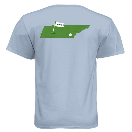 Your State Pride – Tennessee Golf Shirt – Soft Tri-Blend Tee back design, Tennessee state pride golf shirt from Clubbage