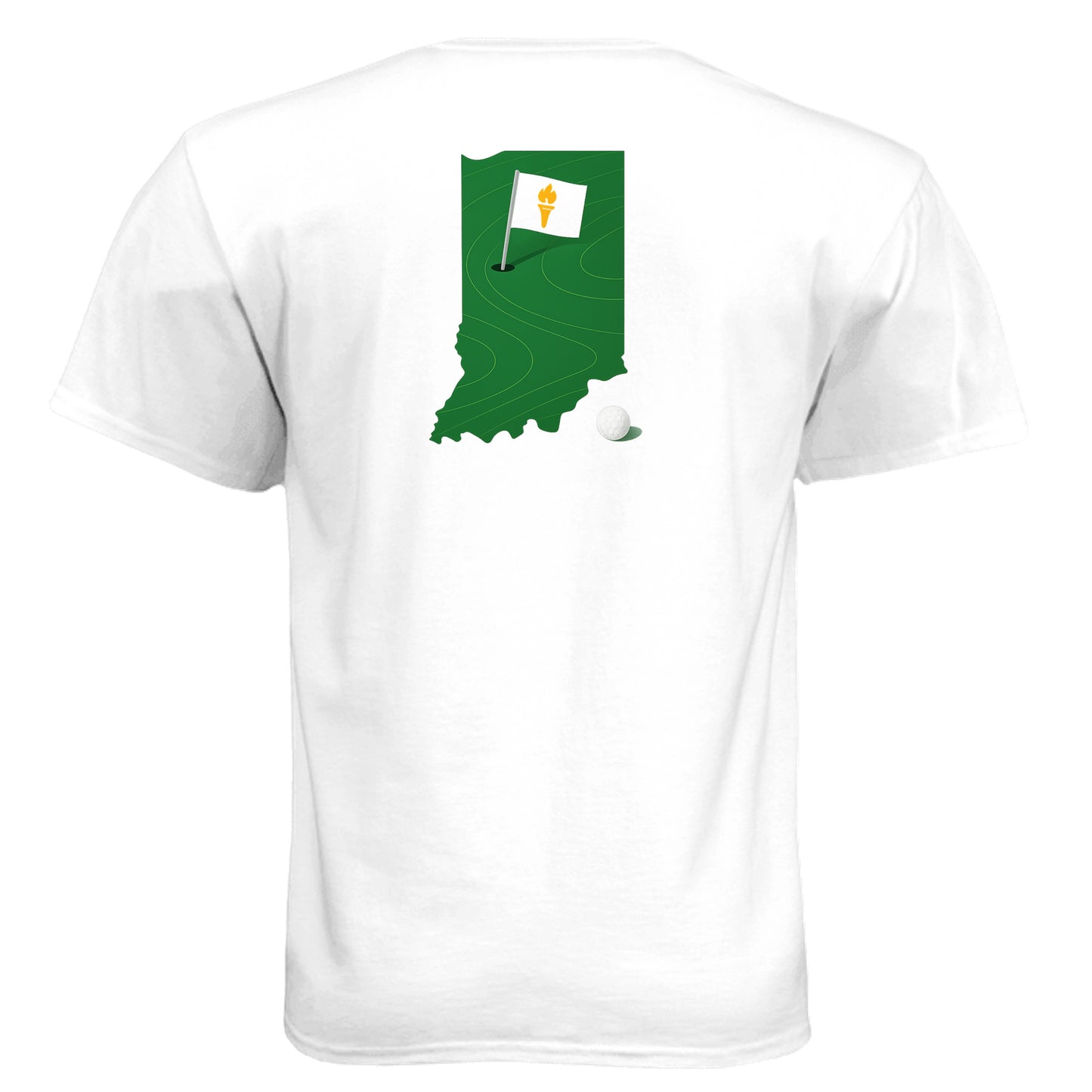 Your State Pride – Indiana Golf Shirt – Soft Tri-Blend Tee back design, Indiana state pride golf shirt from Clubbage