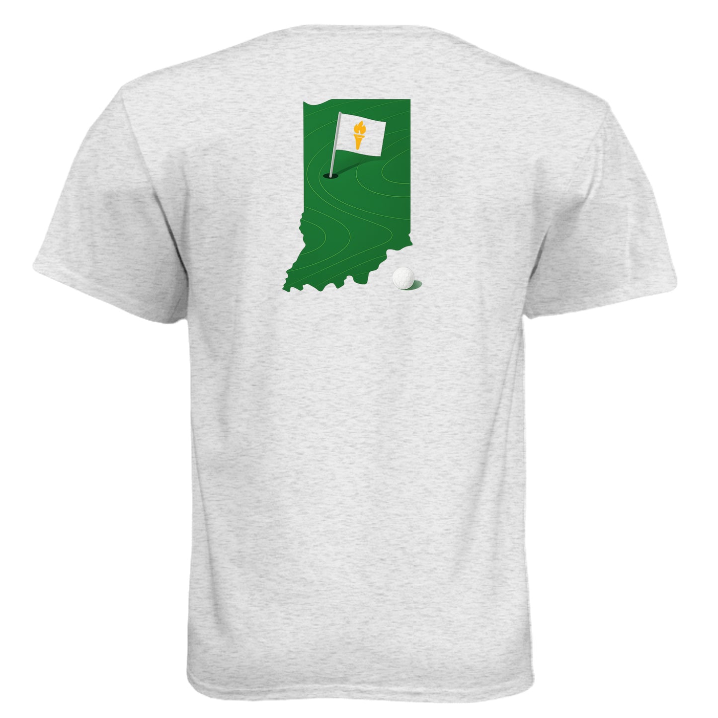 Your State Pride – Indiana Golf Shirt – Soft Tri-Blend Tee back design, Indiana state pride golf shirt from Clubbage