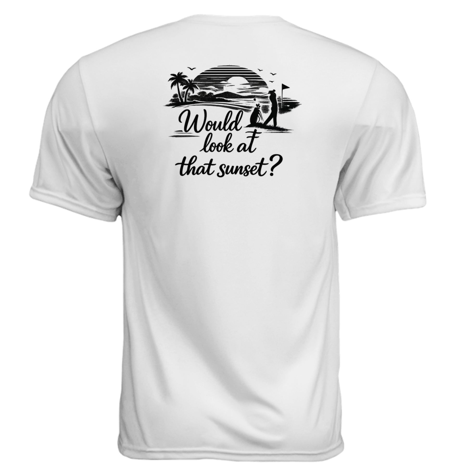 Look at That Sunset Vintage Golf Shirt – Moisture-Wicking Tee back design from Clubbage