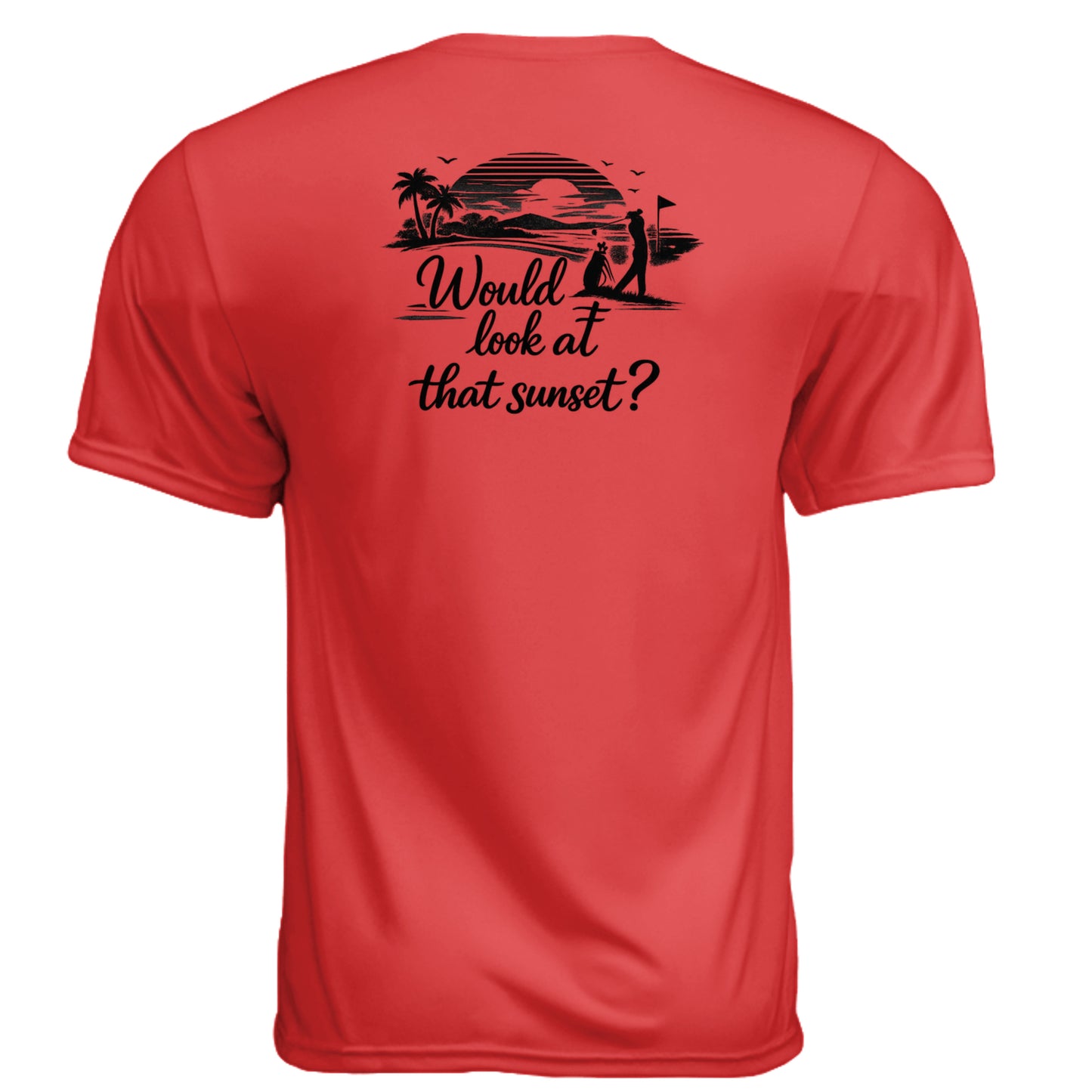 Look at That Sunset Vintage Golf Shirt – Moisture-Wicking Tee back design from Clubbage