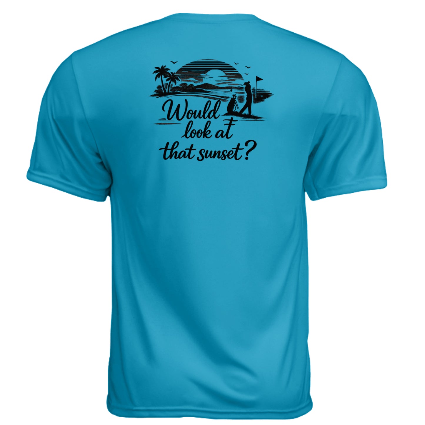 Look at That Sunset Vintage Golf Shirt – Moisture-Wicking Tee back design from Clubbage