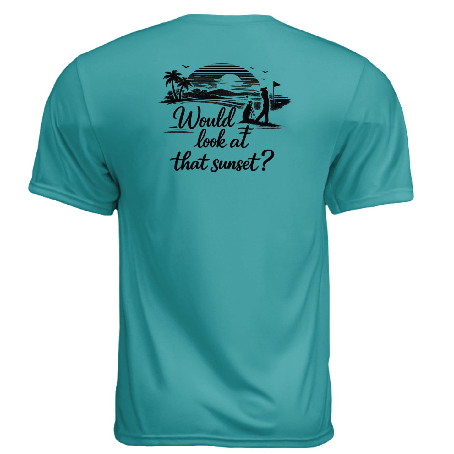 Look at That Sunset Vintage Golf Shirt – Moisture-Wicking Tee back design from Clubbage