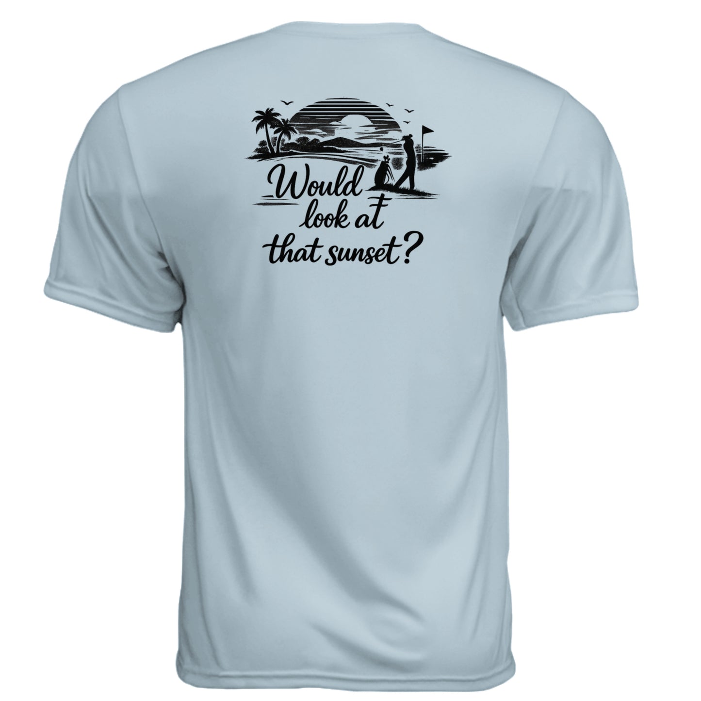 Look at That Sunset Vintage Golf Shirt – Moisture-Wicking Tee back design from Clubbage