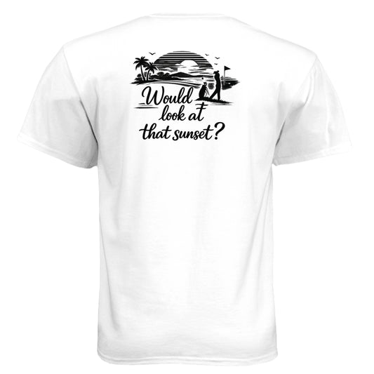 Look at That Sunset Vintage Golf Shirt – Soft Tri-Blend Tee back design from Clubbage