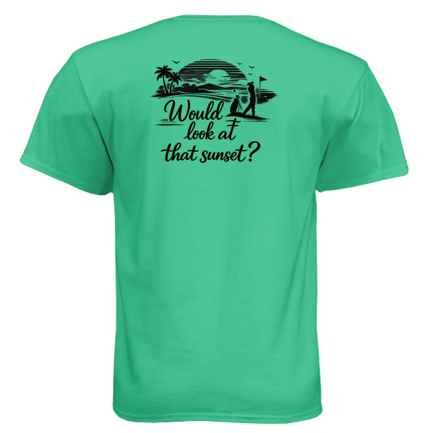 Look at That Sunset Vintage Golf Shirt – Soft Tri-Blend Tee back design from Clubbage