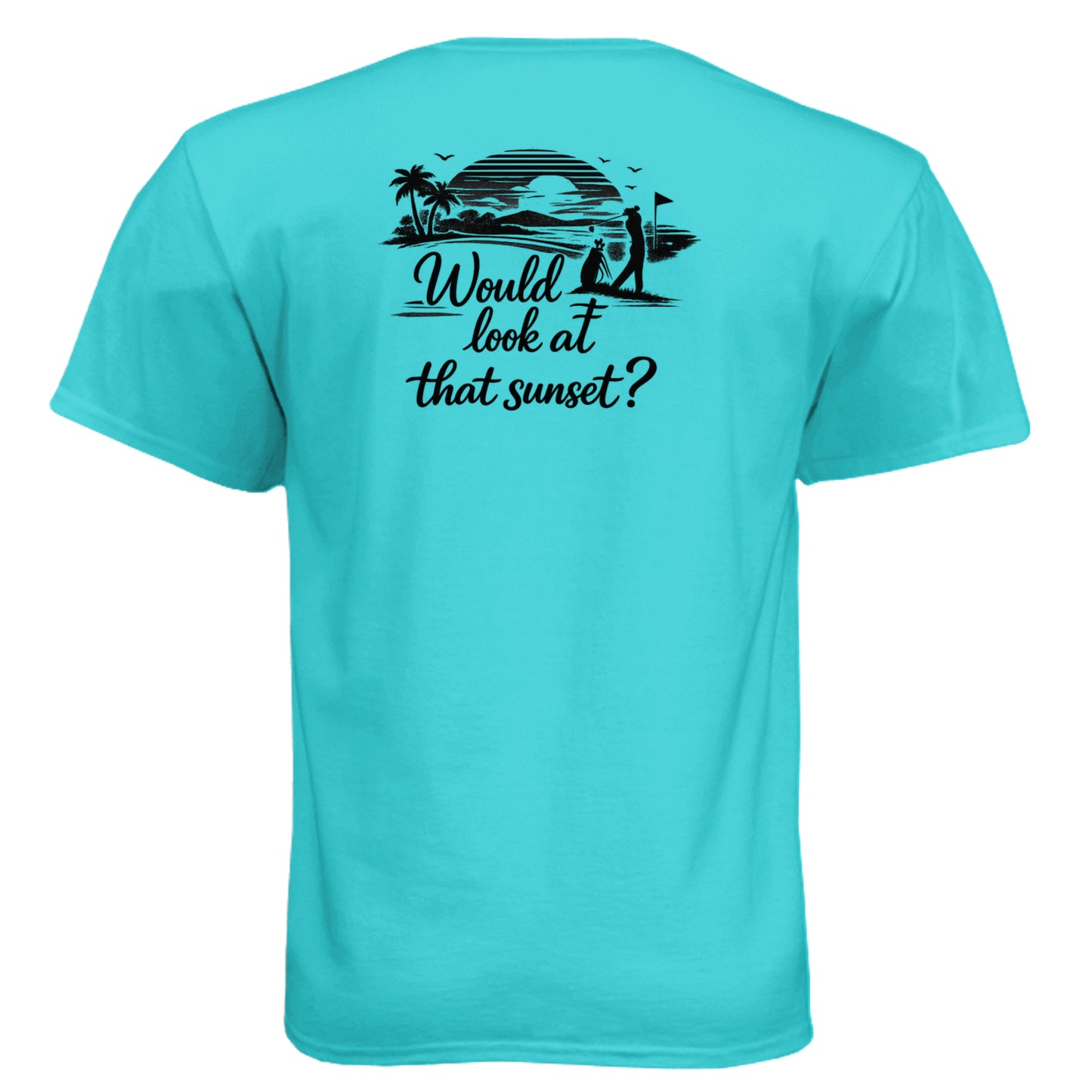 Look at That Sunset Vintage Golf Shirt – Soft Tri-Blend Tee back design from Clubbage