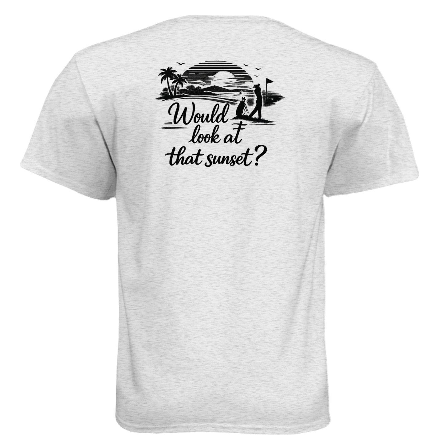 Look at That Sunset Vintage Golf Shirt – Soft Tri-Blend Tee back design from Clubbage