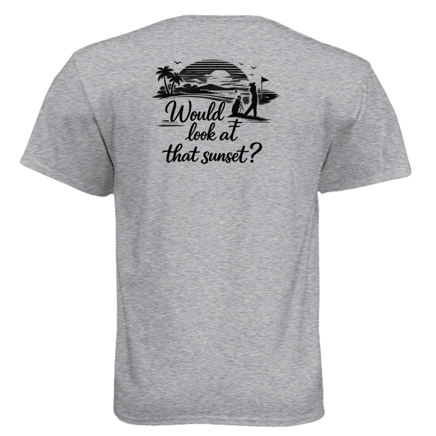Look at That Sunset Vintage Golf Shirt – Soft Tri-Blend Tee back design from Clubbage