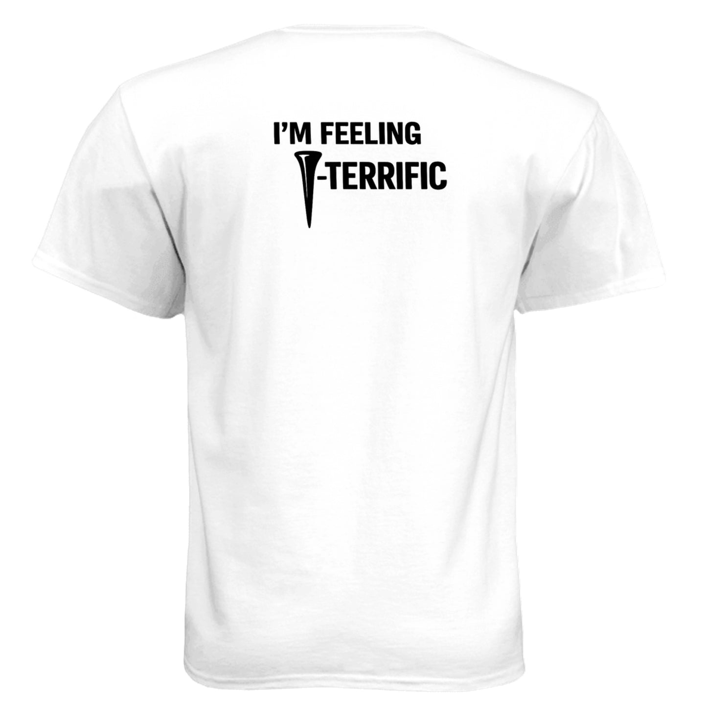 Terrific Funny Golf Shirt – Soft Tri-Blend Tee back design from Clubbage