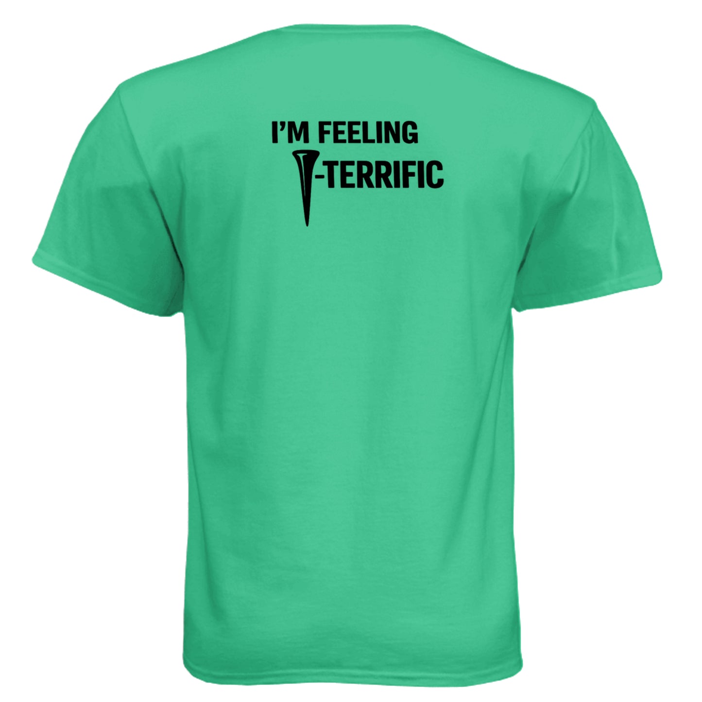 Terrific Funny Golf Shirt – Soft Tri-Blend Tee back design from Clubbage