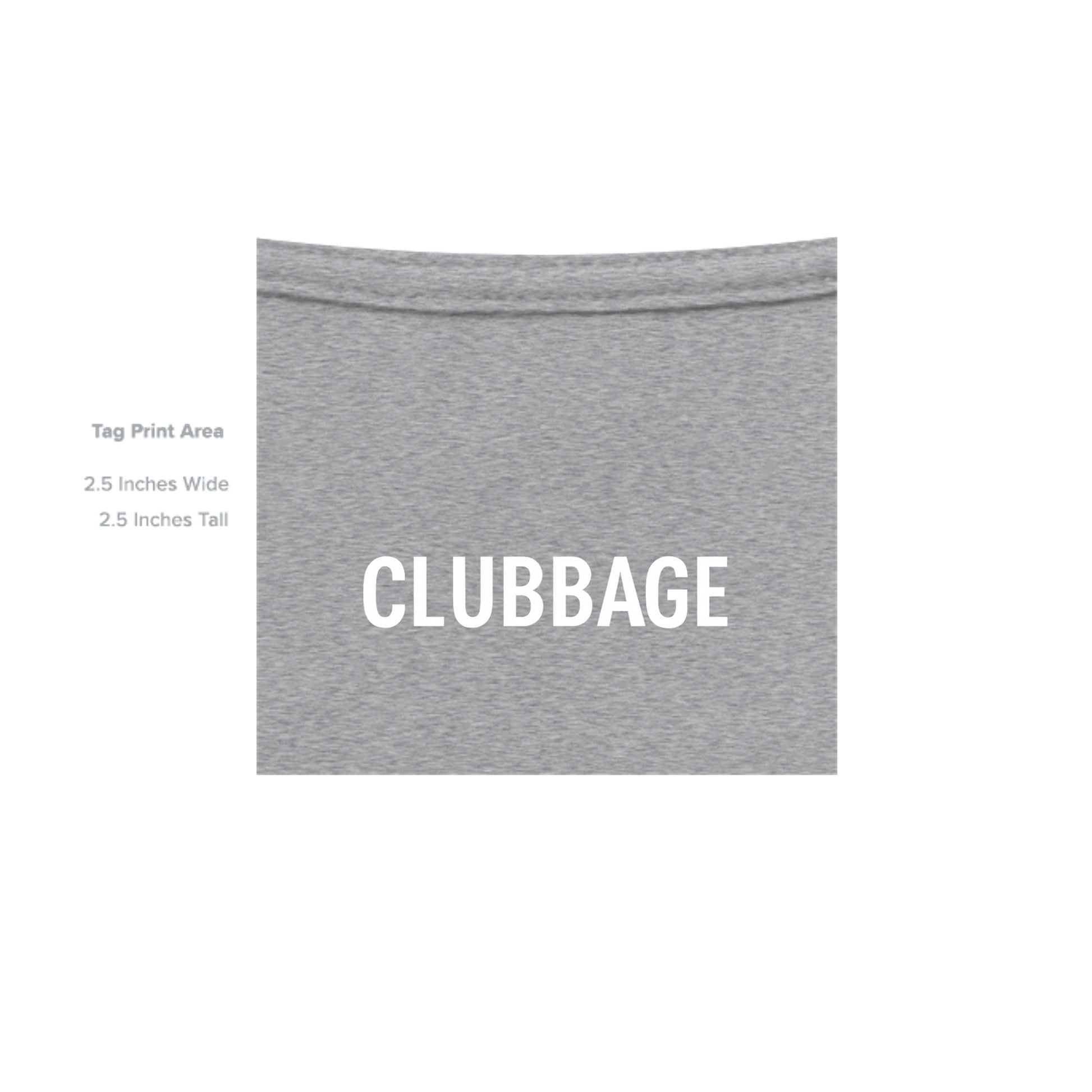 tag print area for Terrific Funny Golf Shirt – Soft Tri-Blend Tee from Clubbage