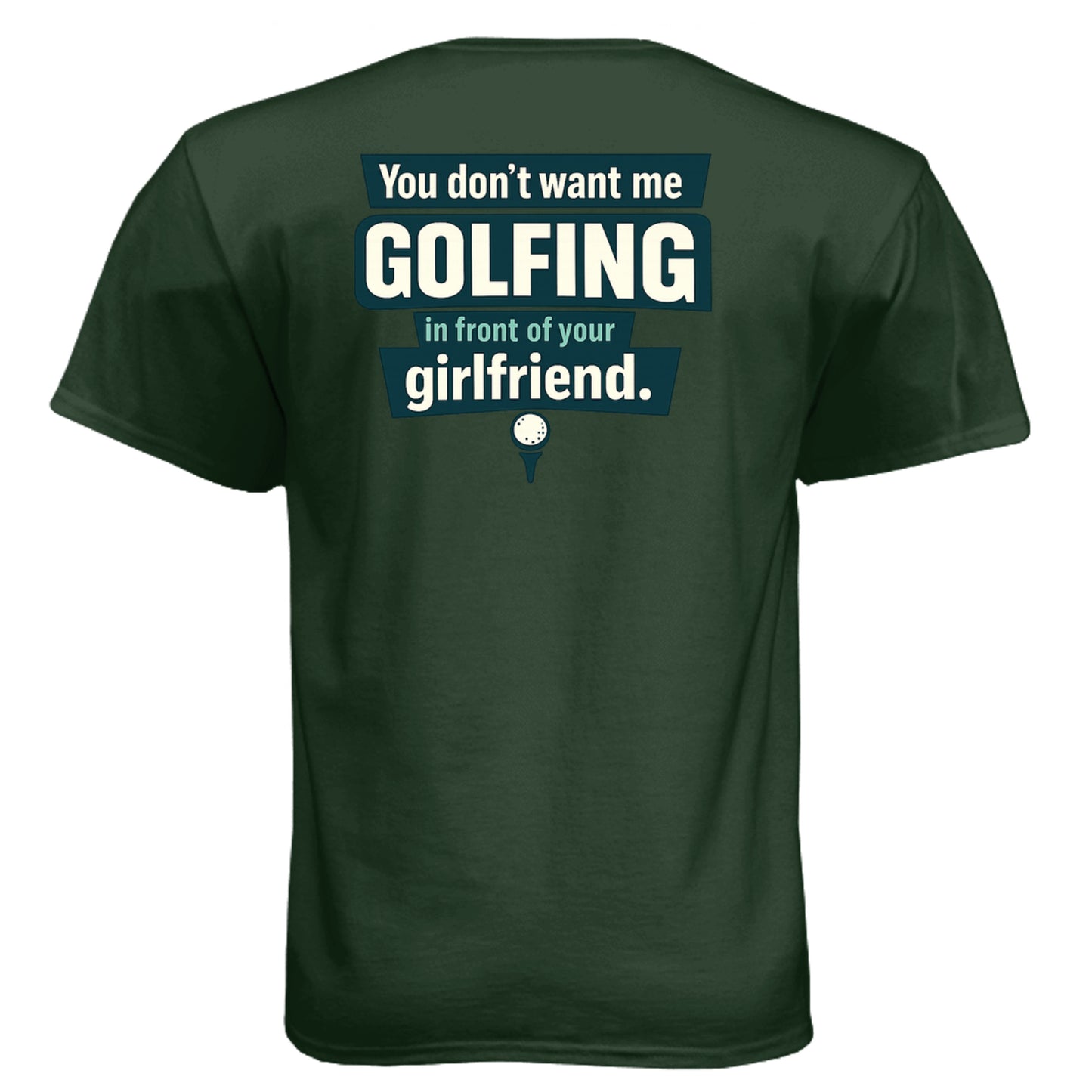 Hide Your Girlfriend Mature Golf Humor Shirt – Soft Tri-Blend Tee back design from Clubbage