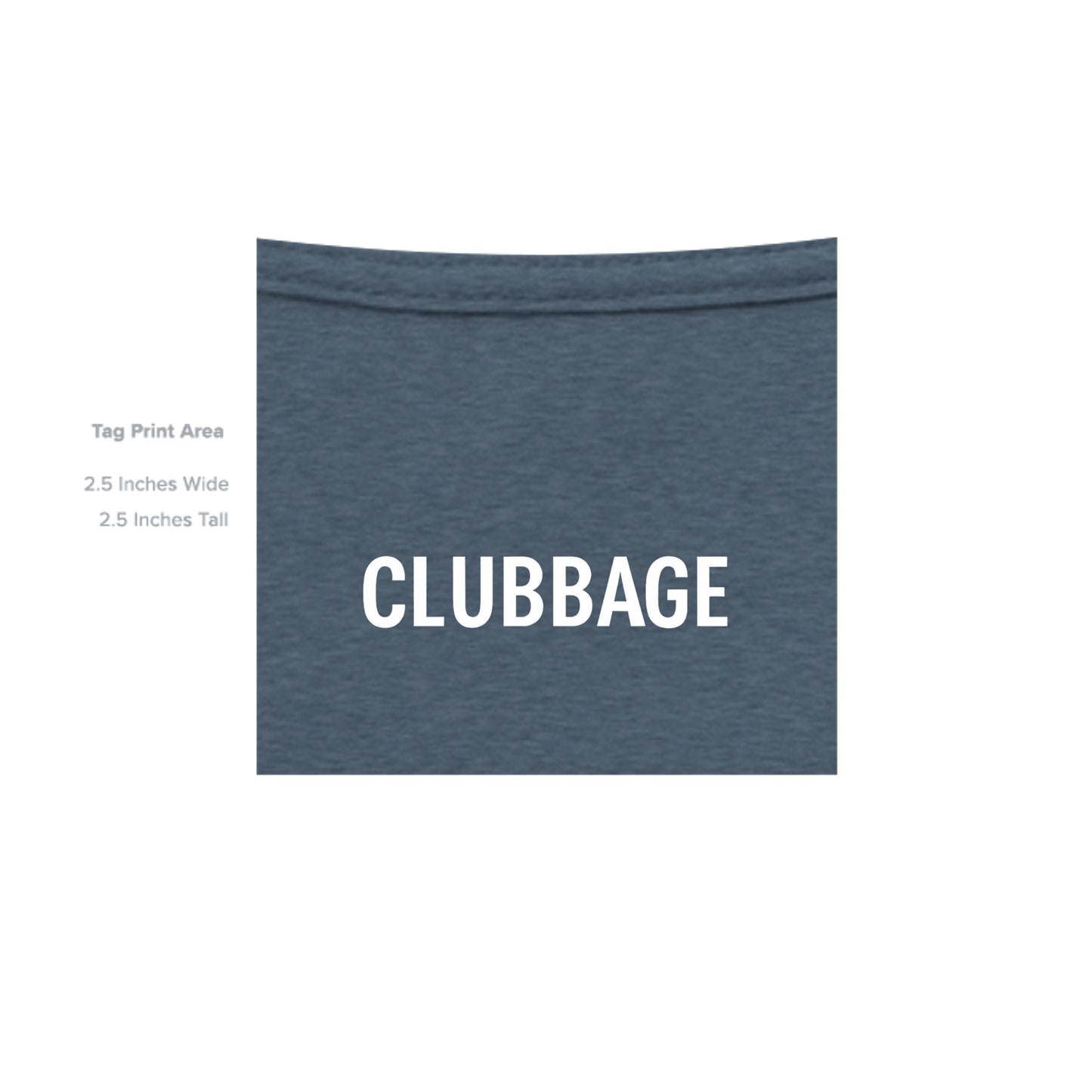 tag print area for Hide Your Girlfriend Mature Golf Humor Shirt – Soft Tri-Blend Tee from Clubbage