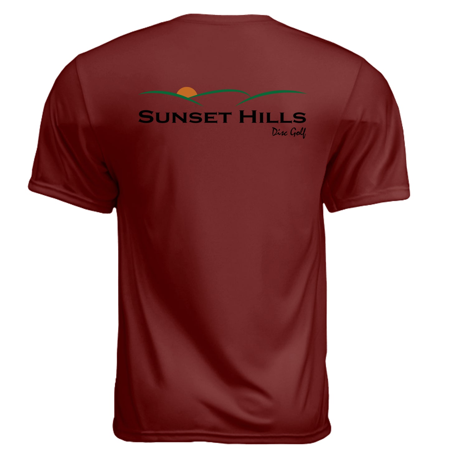 Sunset Hills Disc Golf Custom Golf Shirt – Moisture-Wicking Tee back design from Clubbage