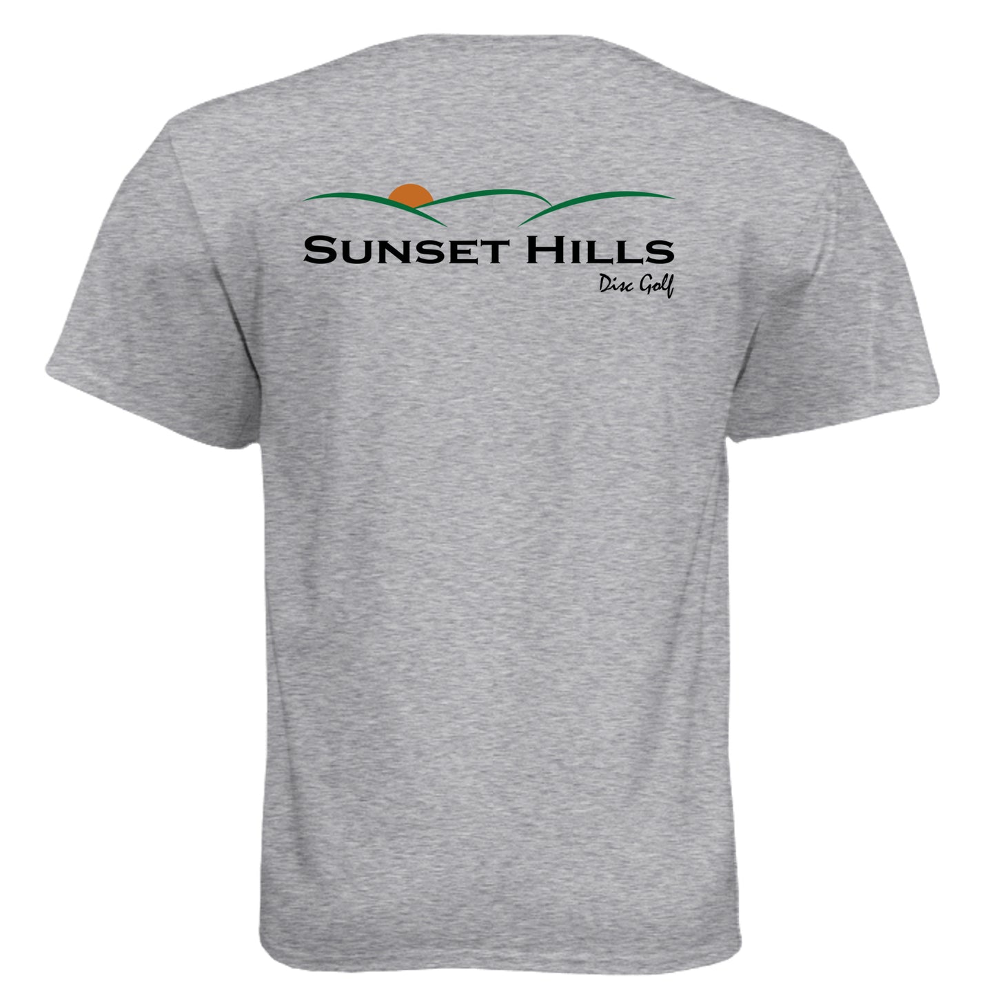 Sunset Hills Disc Golf Custom Golf Shirt – Soft Tri-Blend Tee back design from Clubbage