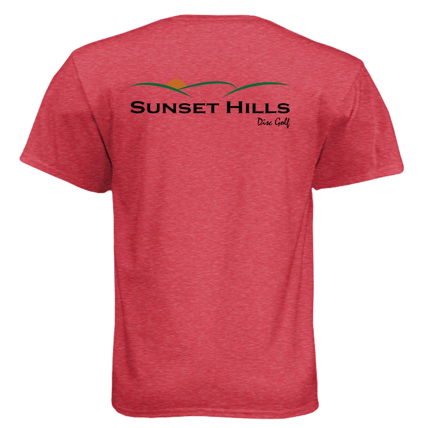 Sunset Hills Disc Golf Custom Golf Shirt – Soft Tri-Blend Tee back design from Clubbage