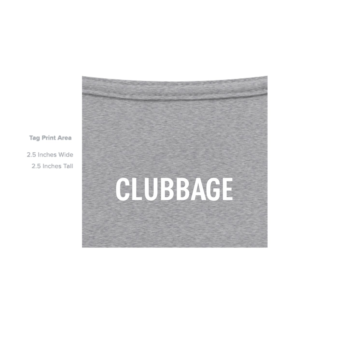 tag print area for Sunset Hills Disc Golf Custom Golf Shirt – Soft Tri-Blend Tee from Clubbage