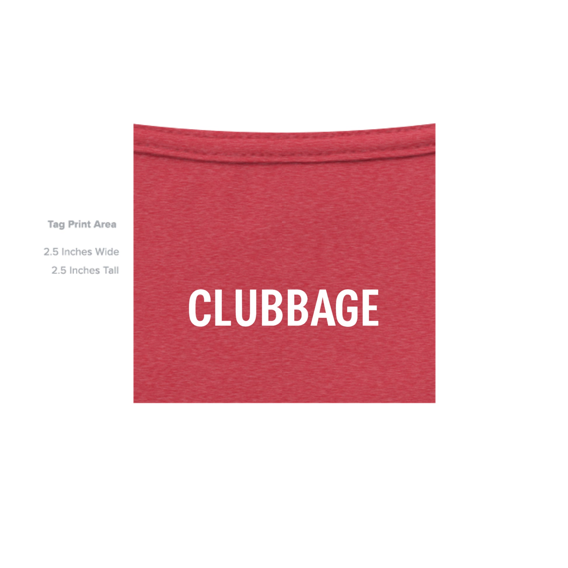 tag print area for Sunset Hills Disc Golf Custom Golf Shirt – Soft Tri-Blend Tee from Clubbage